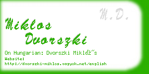miklos dvorszki business card